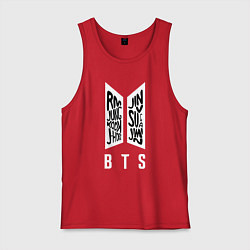 Майка мужская хлопок BTS Band, цвет: красный