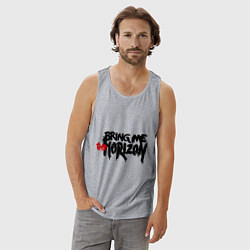 Майка мужская хлопок Bring me the horizon, цвет: меланж — фото 2