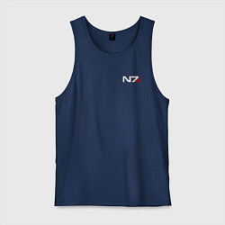 Майка мужская хлопок Mass Effect N7, цвет: тёмно-синий