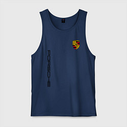 Майка мужская хлопок PORSCHE, цвет: тёмно-синий