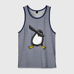 Майка мужская хлопок DAB Pinguin, цвет: синяя тельняшка