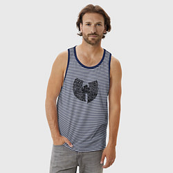 Майка мужская хлопок WU TANG CLAN, цвет: синяя тельняшка — фото 2