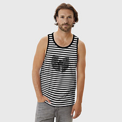 Майка мужская хлопок WU TANG CLAN, цвет: черная тельняшка — фото 2