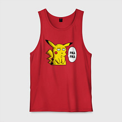 Майка мужская хлопок Pika Pika Okay, цвет: красный