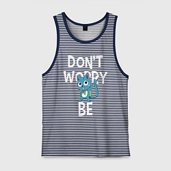 Майка мужская хлопок Dont Worry be Fairy Tail, цвет: синяя тельняшка