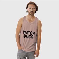 Майка мужская хлопок Watch Dogs, цвет: пыльно-розовый — фото 2