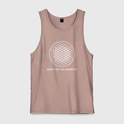 Майка мужская хлопок BRING ME THE HORIZON, цвет: пыльно-розовый