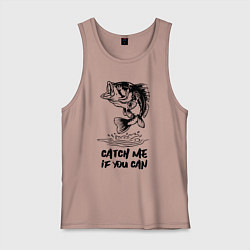 Майка мужская хлопок Catch me if you can, цвет: пыльно-розовый