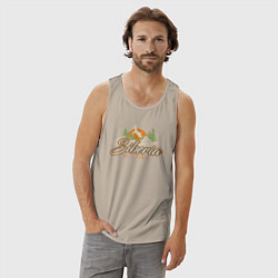 Майка мужская хлопок Сибирь Дикая сила, цвет: миндальный — фото 2