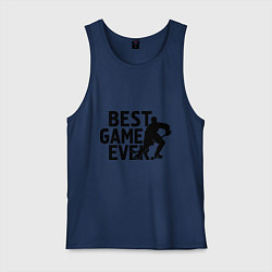 Майка мужская хлопок Hockey - best game, цвет: тёмно-синий