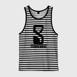 Майка мужская хлопок Scorpions logo, цвет: черная тельняшка