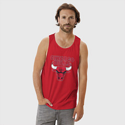 Майка мужская хлопок CHICAGO BULLS, цвет: красный — фото 2