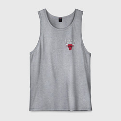 Майка мужская хлопок CHICAGO BULLS НА СПИНЕ, цвет: меланж
