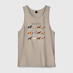 Майка мужская хлопок HORSE BREEDING, цвет: миндальный