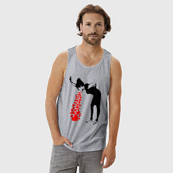 Майка мужская хлопок Banksy, цвет: меланж — фото 2