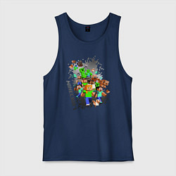 Майка мужская хлопок Minecraft, цвет: тёмно-синий