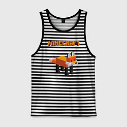 Майка мужская хлопок Minecraft - лиса, цвет: черная тельняшка