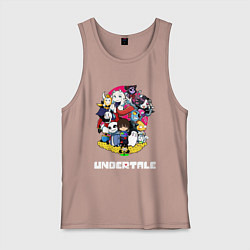 Майка мужская хлопок UNDERTALE, цвет: пыльно-розовый