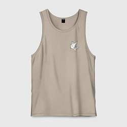 Майка мужская хлопок LIL PEEP НА СПИНЕ, цвет: миндальный