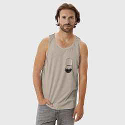 Майка мужская хлопок Кот, цвет: миндальный — фото 2