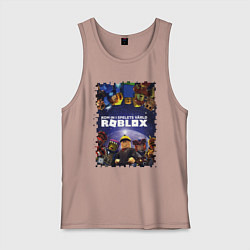 Майка мужская хлопок ROBLOX, цвет: пыльно-розовый