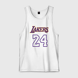 Майка мужская хлопок Lakers 24, цвет: белый