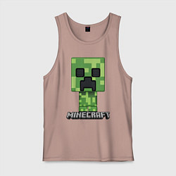 Майка мужская хлопок MINECRAFT, цвет: пыльно-розовый