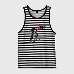 Майка мужская хлопок Я всегда буду против, цвет: черная тельняшка