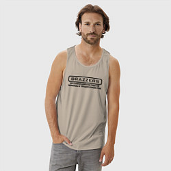 Майка мужская хлопок Brazzers организация кастингов помощь в трудоустро, цвет: миндальный — фото 2