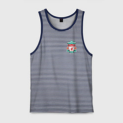 Майка мужская хлопок LIVERPOOL, цвет: синяя тельняшка