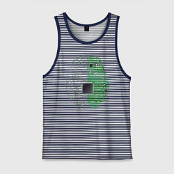 Майка мужская хлопок Программист, цвет: синяя тельняшка