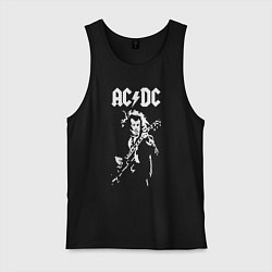 Майка мужская хлопок ACDC, цвет: черный