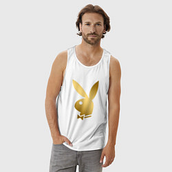 Майка мужская хлопок PLAYBOY GOLD, цвет: белый — фото 2
