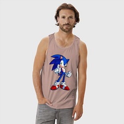 Майка мужская хлопок SONIC, цвет: пыльно-розовый — фото 2