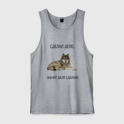 Майка мужская хлопок Волк, цвет: меланж