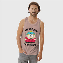 Майка мужская хлопок Я не толстый, цвет: пыльно-розовый — фото 2