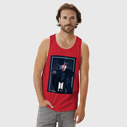 Майка мужская хлопок BTS Black Swan, цвет: красный — фото 2