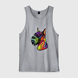 Майка мужская хлопок Берегись шнауцеров!, цвет: меланж