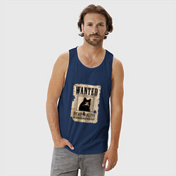 Майка мужская хлопок Кот, цвет: тёмно-синий — фото 2