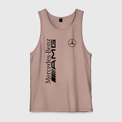 Майка мужская хлопок MERCEDES-BENZ AMG, цвет: пыльно-розовый