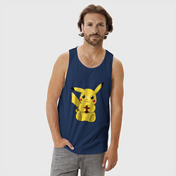Майка мужская хлопок Пикачу, цвет: тёмно-синий — фото 2