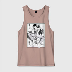 Майка мужская хлопок Мисато Кацураги, цвет: пыльно-розовый