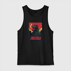 Майка мужская хлопок Godzilla, цвет: черный