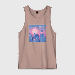 Майка мужская хлопок Городская эстетика, цвет: пыльно-розовый