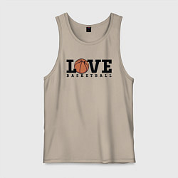 Майка мужская хлопок Love Basketball, цвет: миндальный