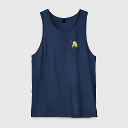 Майка мужская хлопок Авокадо в кармане, цвет: тёмно-синий