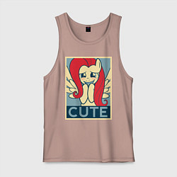 Майка мужская хлопок Fluttershy cute, цвет: пыльно-розовый