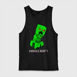 Майка мужская хлопок MINECRAFT CREEPER, цвет: черный