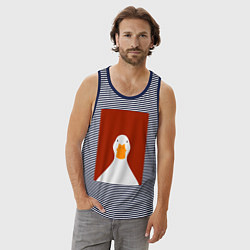 Майка мужская хлопок Утка, цвет: синяя тельняшка — фото 2