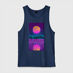 Майка мужская хлопок Vaporwave EASTHETIC 99, цвет: тёмно-синий